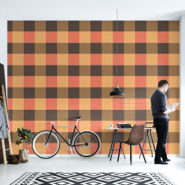 ヴィンテージ格子模様 壁紙