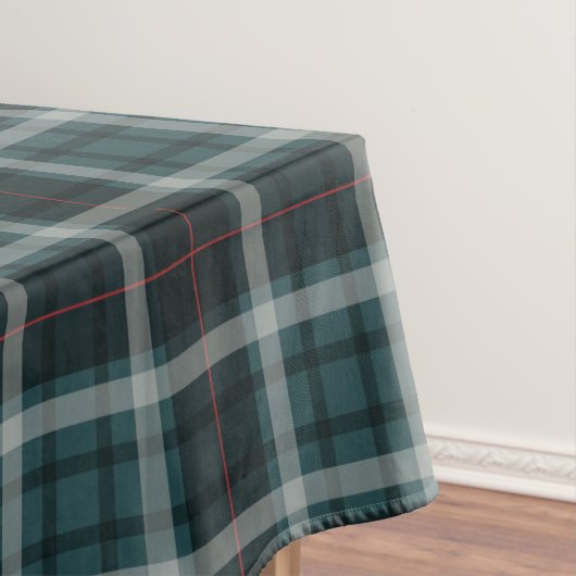 ヴィンテージ格子状ティール（緑がかった色） テーブルクロス (インサイチュ)