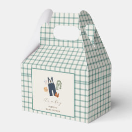 ヴィンテージ格子縞の少年服赤ちゃんシャワー フェイバーボックス
