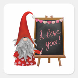 ヴィンテージ格言とハートとラブメッセージスクエア スクエアシール