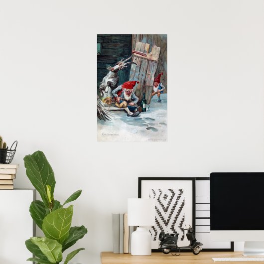 ヴィンテージ格言とヤギのクリスマス ポスター (ホームオフィス)