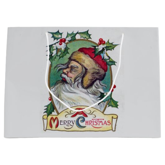 ヴィンテージ格言クリスマス ラージペーパーバッグ (正面)