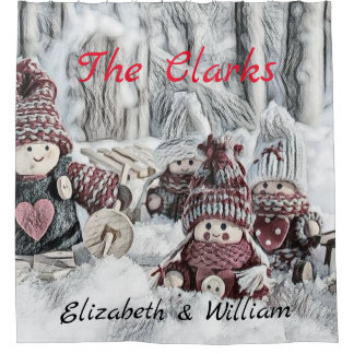 ヴィンテージ格言スケッチ シャワーカーテン