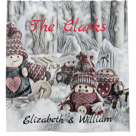 ヴィンテージ格言スケッチ シャワーカーテン (正面)