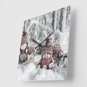 ヴィンテージ格言スケッチ スクエア壁時計 (傾斜)