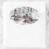 ヴィンテージ格言スケッチ 楕円形シール (バッグ)