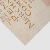 ヴィンテージ桃とピンクの花の切り離し 薄葉紙 (詳細)