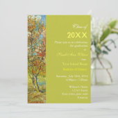 ヴィンテージ桃の木の卒業式 招待状 (スタンド正面)