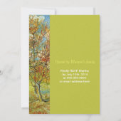 ヴィンテージ桃の木の卒業式 招待状 (裏面)