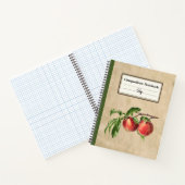 ヴィンテージ桃イラストレーションコンパーソナライズされたペンス ノートブック (内部)