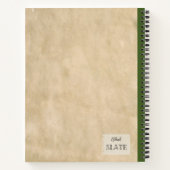 ヴィンテージ桃イラストレーションコンパーソナライズされたペンス ノートブック (裏面)