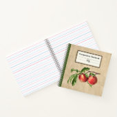 ヴィンテージ桃イラストレーションコンパーソナライズされたペンス ノートブック (内部)