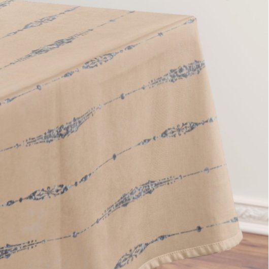 ヴィンテージ桃エレガントと銀ストライプの灰色 テーブルクロス