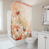 ヴィンテージ桃フローラ シャワーカーテン (インサイチュ)