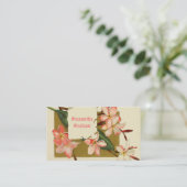 ヴィンテージ桃色の花カスタムフローラ 名刺 (スタンド正面)