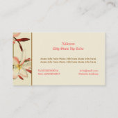 ヴィンテージ桃色の花カスタムフローラ 名刺 (裏面)