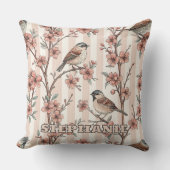 ヴィンテージ桜さくらんぼブロッサム&バードエステティック6 クッション (正面)