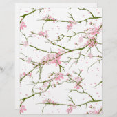 ヴィンテージ桜アーツ&クラフトスクラップブック紙 (正面/裏面)