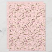 ヴィンテージ桜ピンクアーツ&クラフトスクラップブック紙 (正面/裏面)