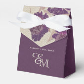 ヴィンテージ梅の花バーラップのテクスチ結婚ャ フェイバーボックス (正面サイド)