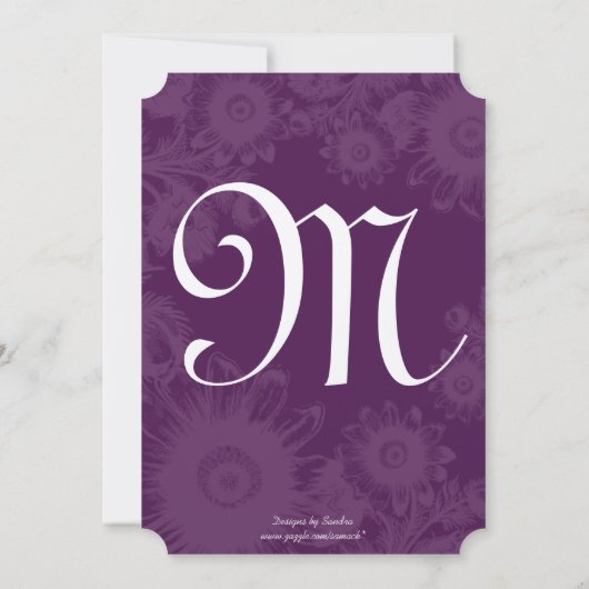 ヴィンテージ梅花結婚式招待状 招待状 (裏面)