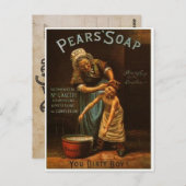 ヴィンテージ梨せっけんポストカード ポストカード (正面/裏面)