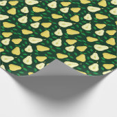 ヴィンテージ梨の植物学：ライトグリーン ラッピングペーパー (角)
