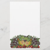 ヴィンテージ梨ぶどういちご果物文房具 便箋 (正面)