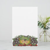 ヴィンテージ梨ぶどういちご果物文房具 便箋 (スタンド正面)