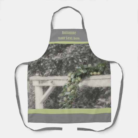 ヴィンテージ梨オンヒッチングポストパーソナライズされた エプロン (正面)