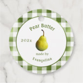 ヴィンテージ梨バターパーソナライズされた缶詰 フェイバータグ (裏面)
