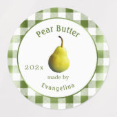 ヴィンテージ梨バターパーソナライズされた缶詰 ラベル (デザイン2)