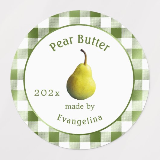 ヴィンテージ梨バターパーソナライズされた缶詰 ラベル (デザイン2)