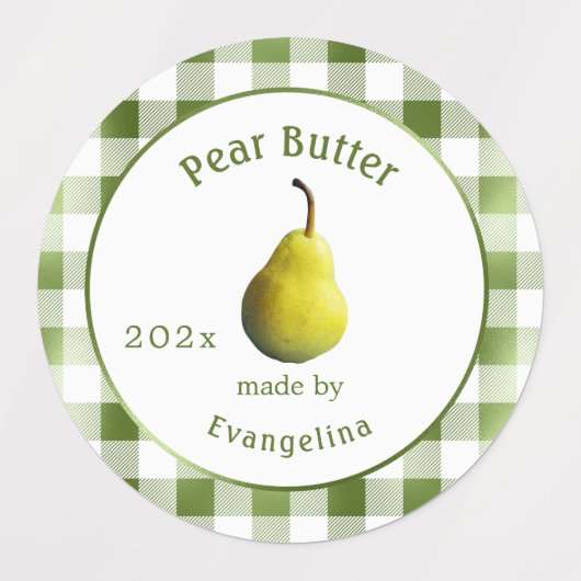 ヴィンテージ梨バターパーソナライズされた缶詰 ラベル (デザイン1)