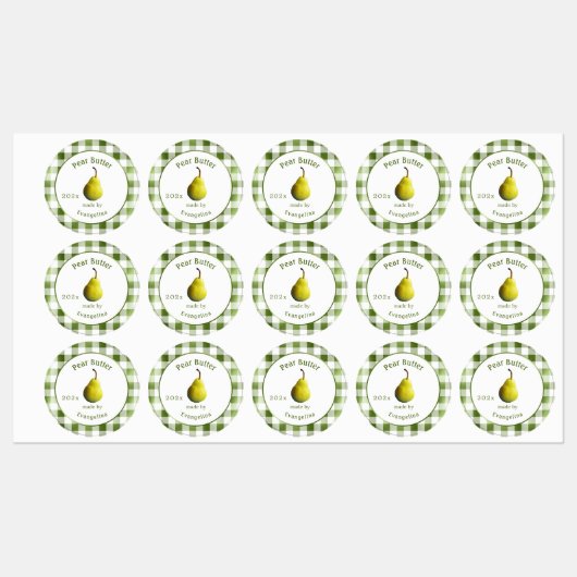 ヴィンテージ梨バターパーソナライズされた缶詰 ラベル (シート)