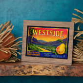 ヴィンテージ梨フルーツクレートのラベル卓上プラーク フォトプラーク (側面)