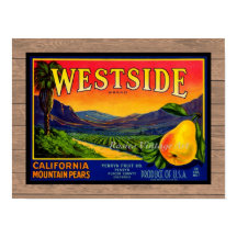 ヴィンテージ梨フルーツクレートラベル