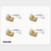 ヴィンテージ梨図解入りの、写真付きの二 楕円形シール (シート)