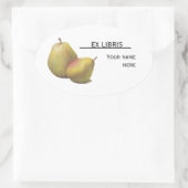 ヴィンテージ梨図解入りの、写真付きの二 楕円形シール (バッグ)