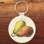 ヴィンテージ梨、オーガニック食品、熟した果実 キーホルダー (正面)