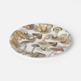 ヴィンテージ森林キノコ ペーパープレート