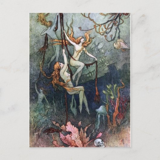 ヴィンテージ森林ニンフ ポストカード (正面)