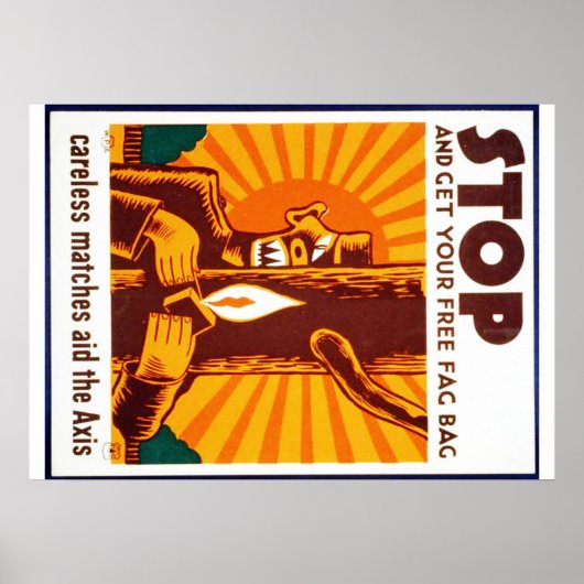 ヴィンテージ森林火災防止WPAポスター ポスター (正面)