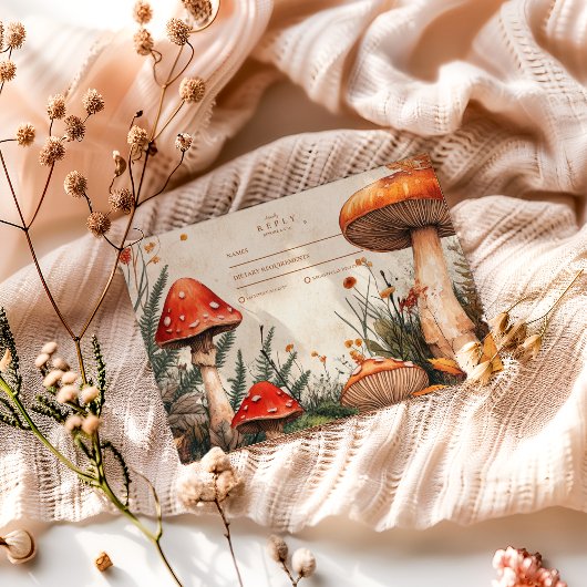 ヴィンテージ森結婚菌 出欠カード