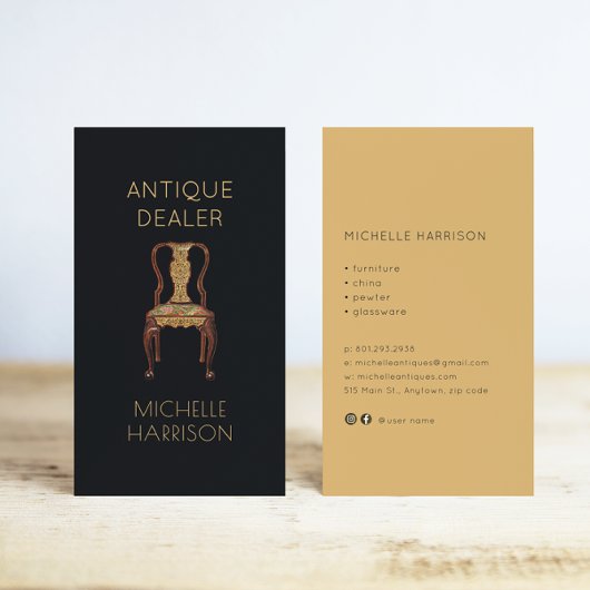 ヴィンテージ椅子アンティークディーラーインテリア設計者 名刺
