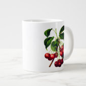 ヴィンテージ植物さくらんぼプリント ジャンボコーヒーマグカップ (正面右)