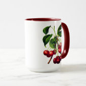 ヴィンテージ植物さくらんぼプリント マグカップ (正面右)