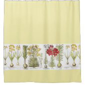 ヴィンテージ植物のユリのスイセンによっては花柄が開花します シャワーカーテン (正面)