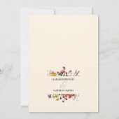 ヴィンテージ植物の花婚式セーブザデート 招待状 (裏面)