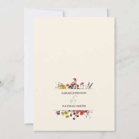 ヴィンテージ植物の花婚式セーブザデート 招待状 (裏面)